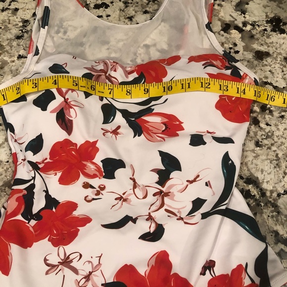 Cupshe Floral Ladder Back Swim Suit S White Red - Picture 13 of 13